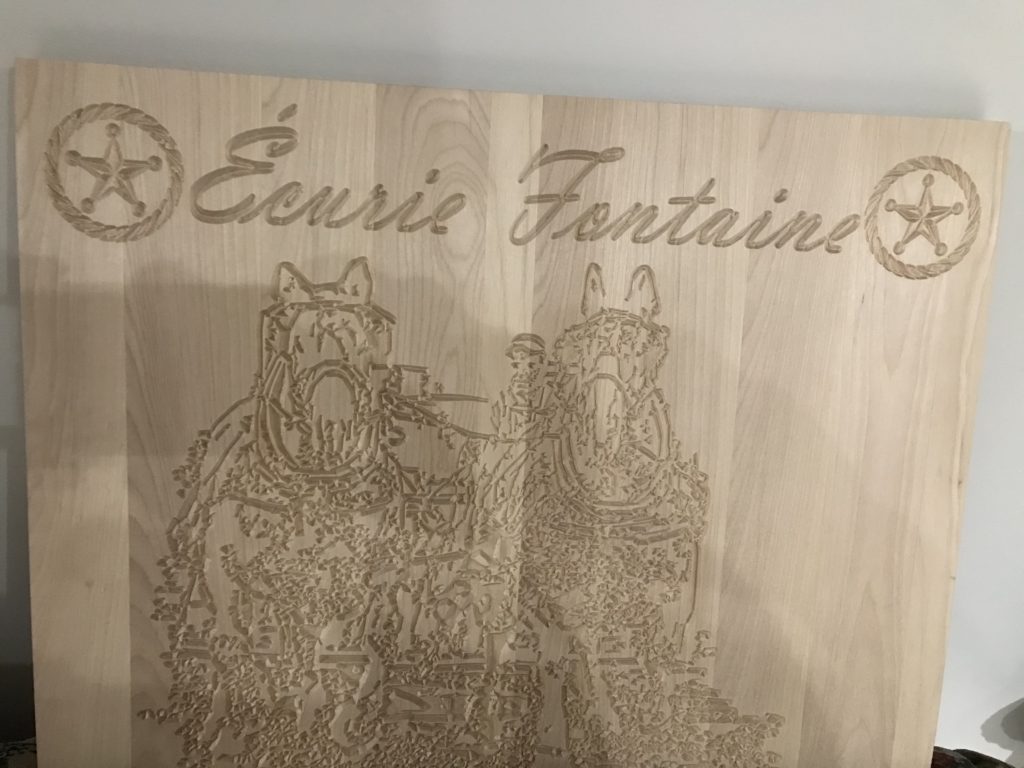 Gravure bois Chevaux de tir-min